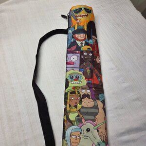 Adult Swim Rick and Morty Thermal Can Cooler Holder with Wide Strap